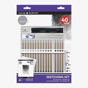 Daler Rowney Simply Sketching Set Of 40 Pcs The Stationers